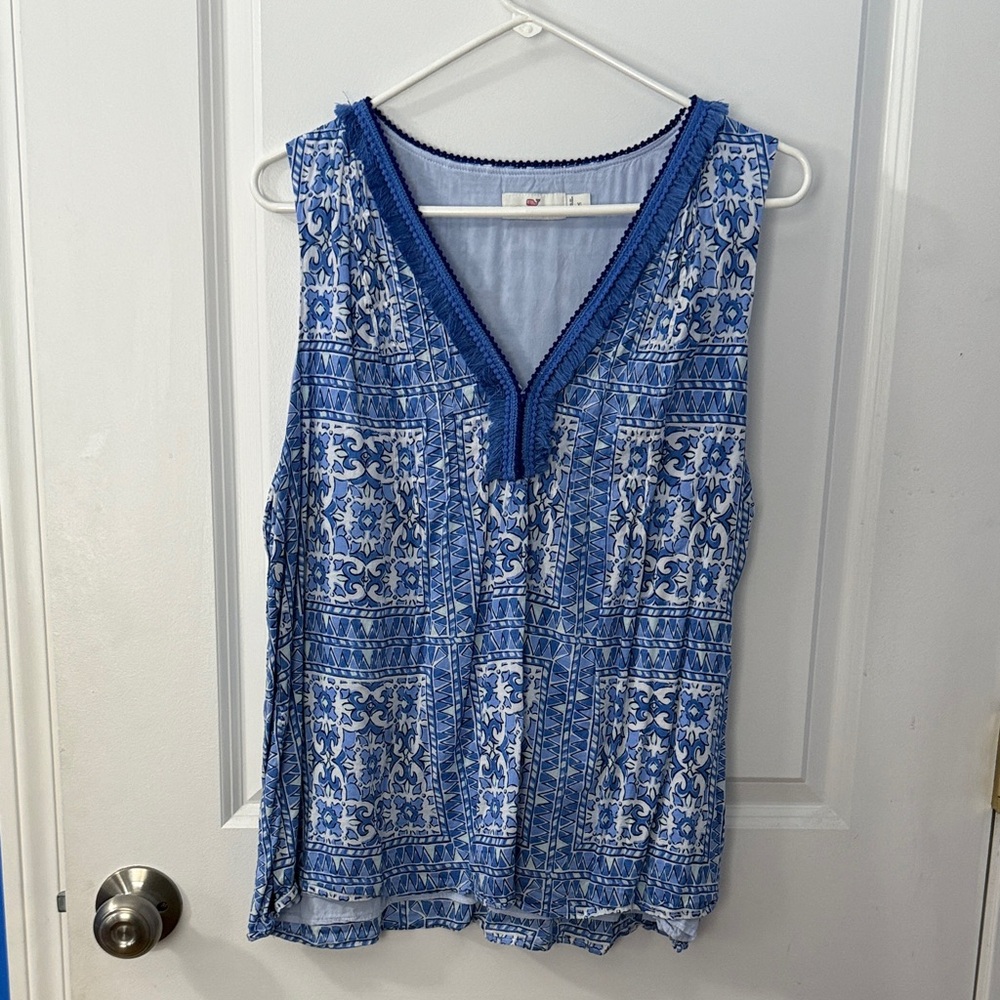 Vineyard Vines Tank Top with Fringe Trim